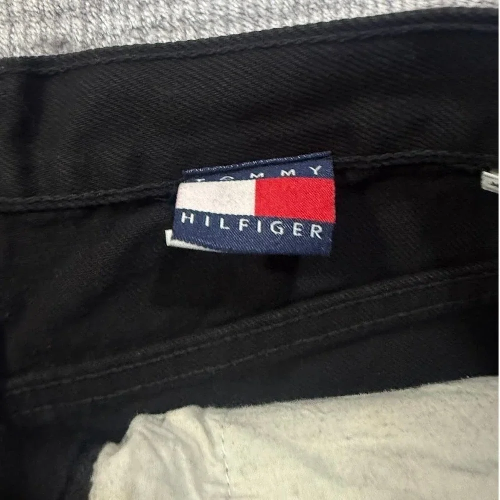 Vintage Tommy Hilfiger Carpenter Pants Mens 30X29 Black Cotton Wide Leg Workwear